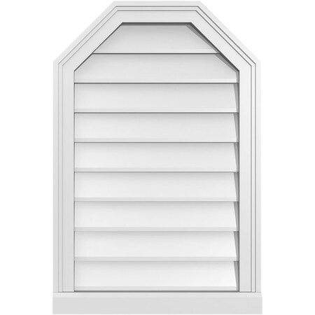 Ekena Millwork Octagonal Top Surface Mount PVC Gable Vent w/ 2"W x 2"P Brickmould Sill Frame, 20"W x 30"H GVPOT20X3003SN